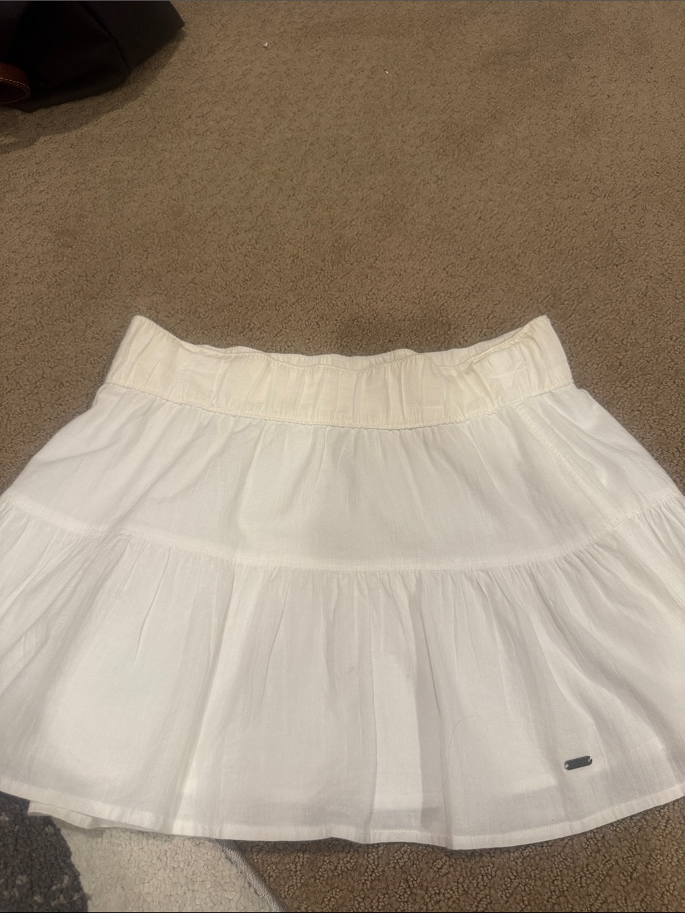 Hollister White Tiered Mini Skirt